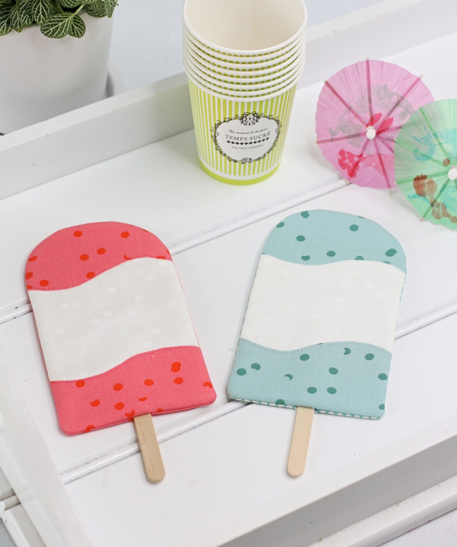 Popsicle Mug Rug Pattern Popsicle Parade Coaster Mug Rug - A Spoonful of Sugar Shop