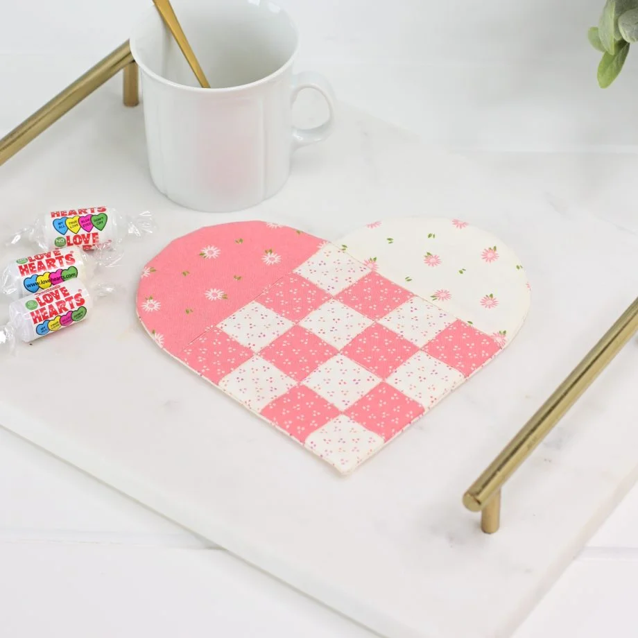 Braided Heart Mug Rug Coaster & Placemat Set