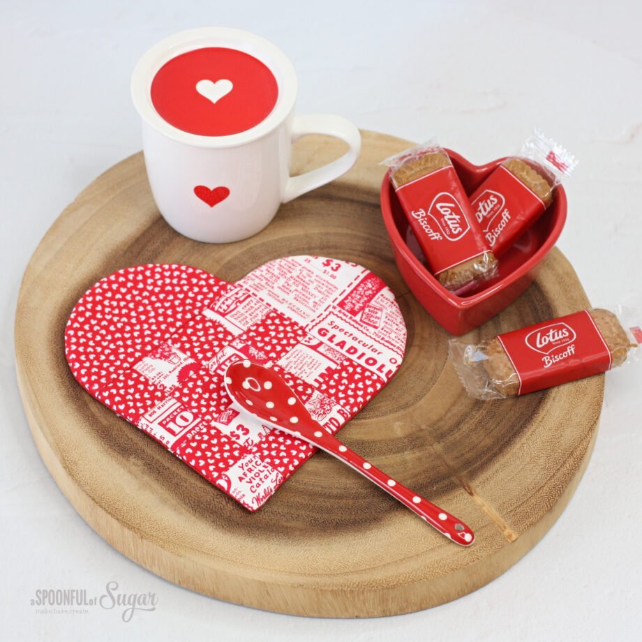 Braided Heart Mug Rug Coaster & Placemat Set