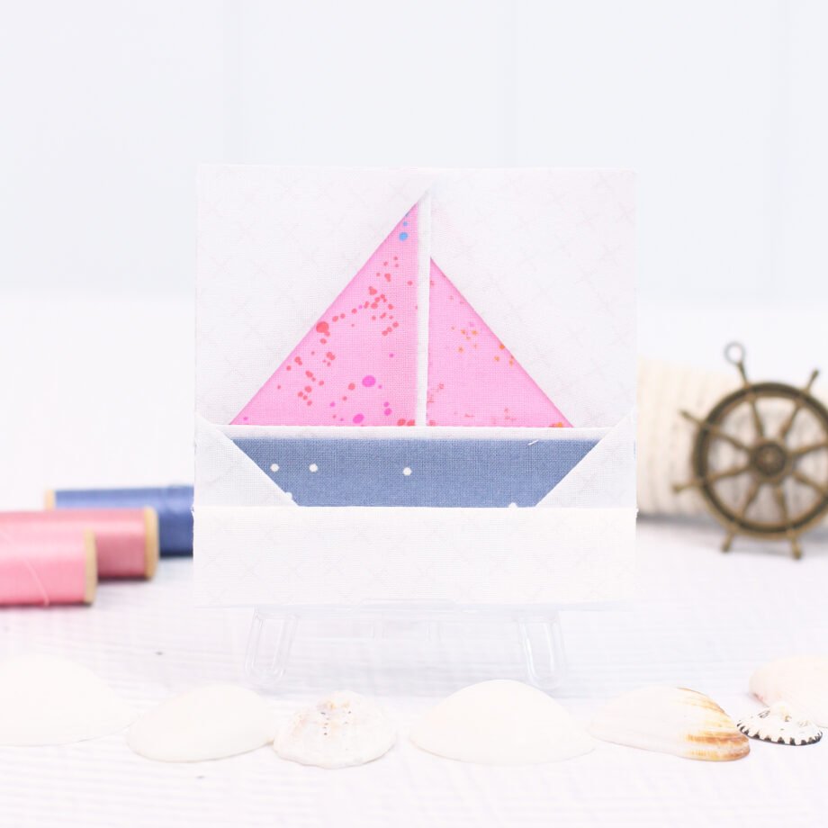 Sail Boat Foundation Paper Piecing Quilt Block (4 Sizes)