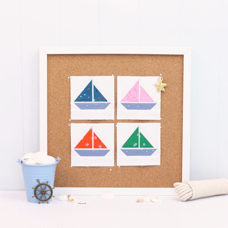 Sail Boat Foundation Paper Piecing Quilt Block (4 Sizes)