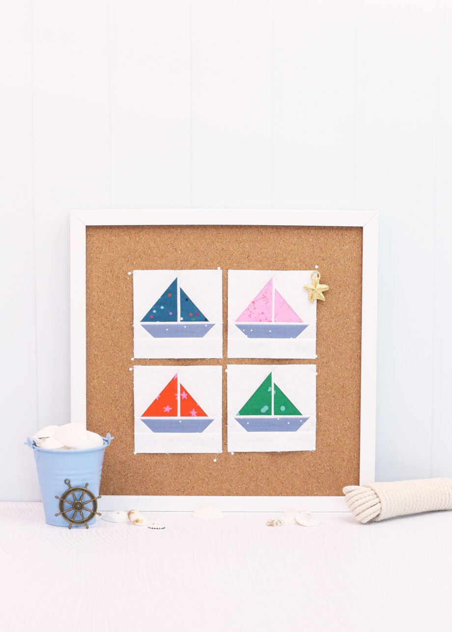 Sail Boat Foundation Paper Piecing Quilt Block (4 Sizes)