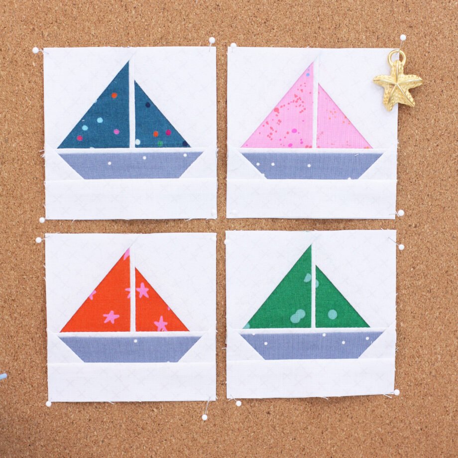 Sail Boat Foundation Paper Piecing Quilt Block (4 Sizes)