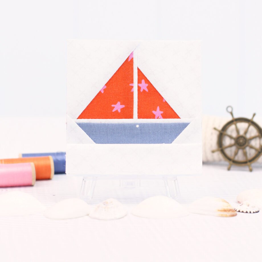 Sail Boat Foundation Paper Piecing Quilt Block (4 Sizes)