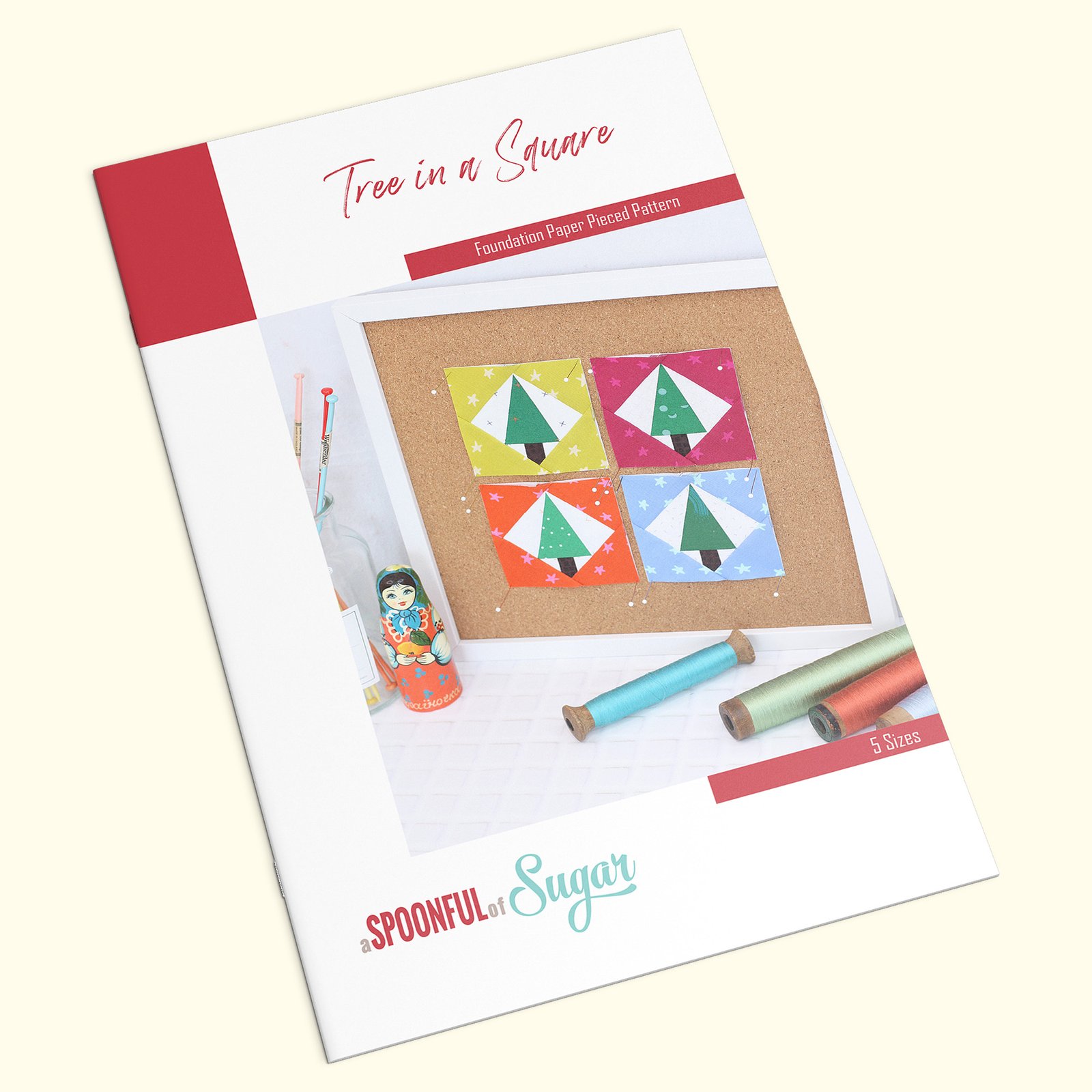 Tree in a Square Foundation Paper Piecing Quilt Block (5 Sizes)