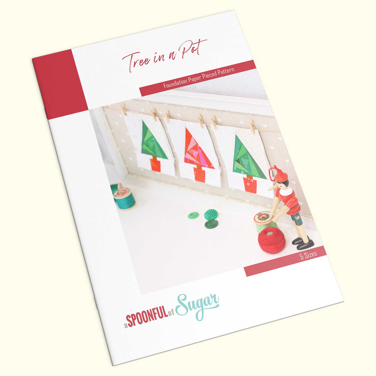 Tree in a Pot Foundation Paper Piecing Quilt Block (5 Sizes)