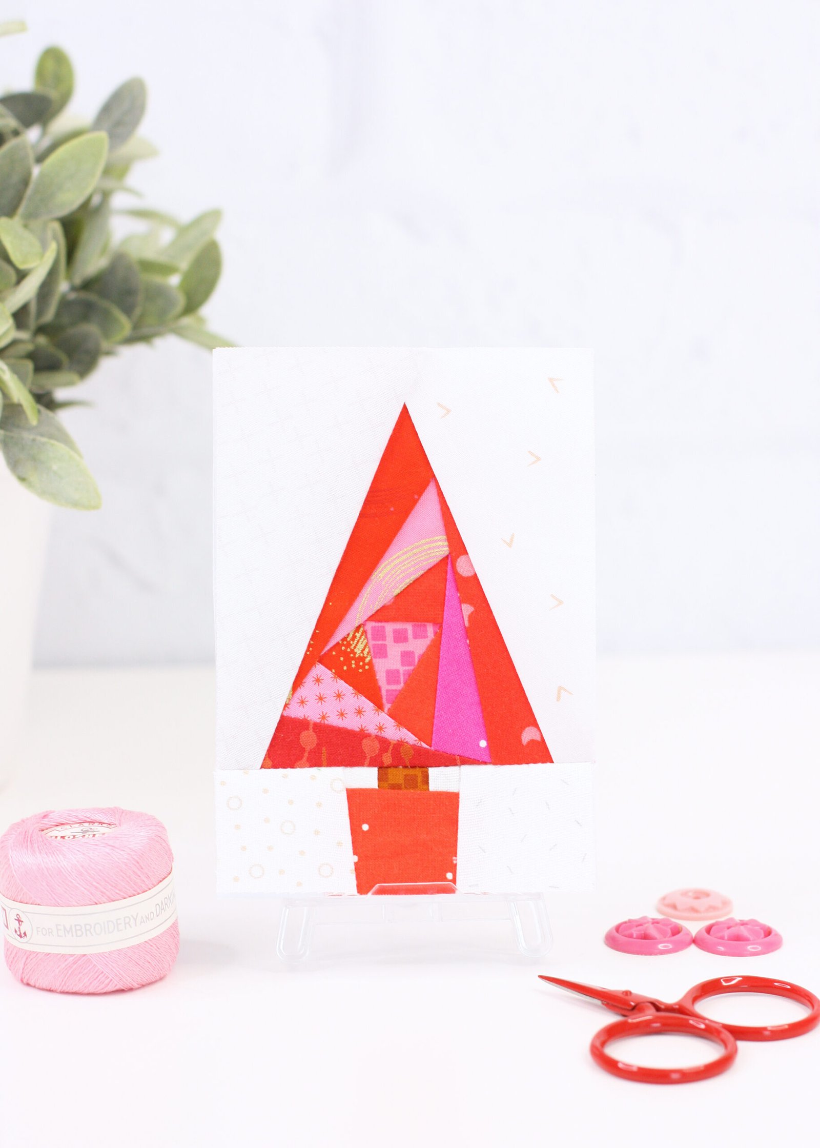 Tree in a Pot Foundation Paper Piecing Quilt Block (5 Sizes)