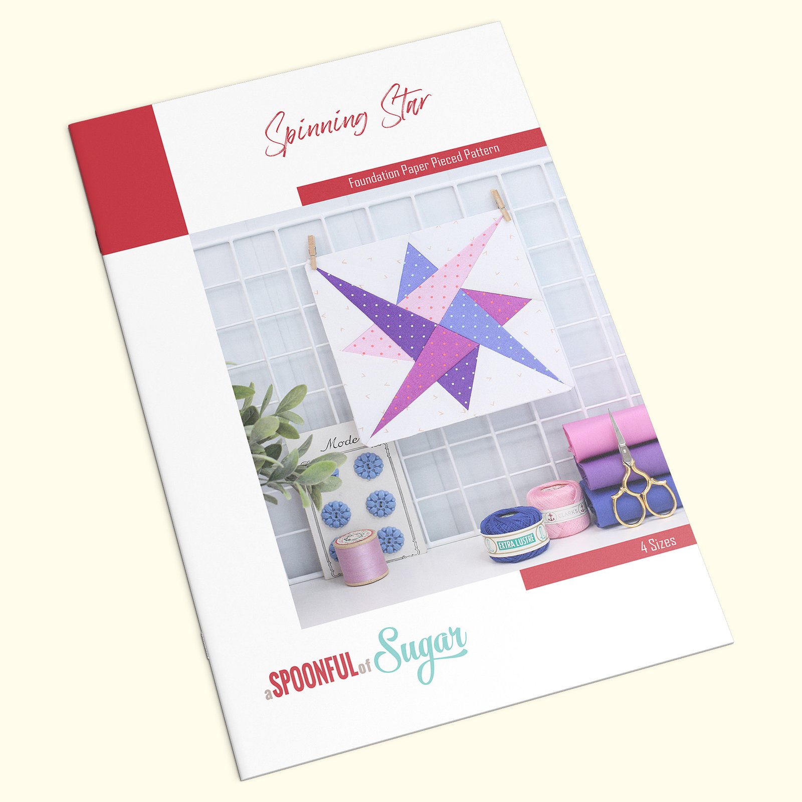 Spinning Star Foundation Paper Piecing Quilt Block (4 Sizes)