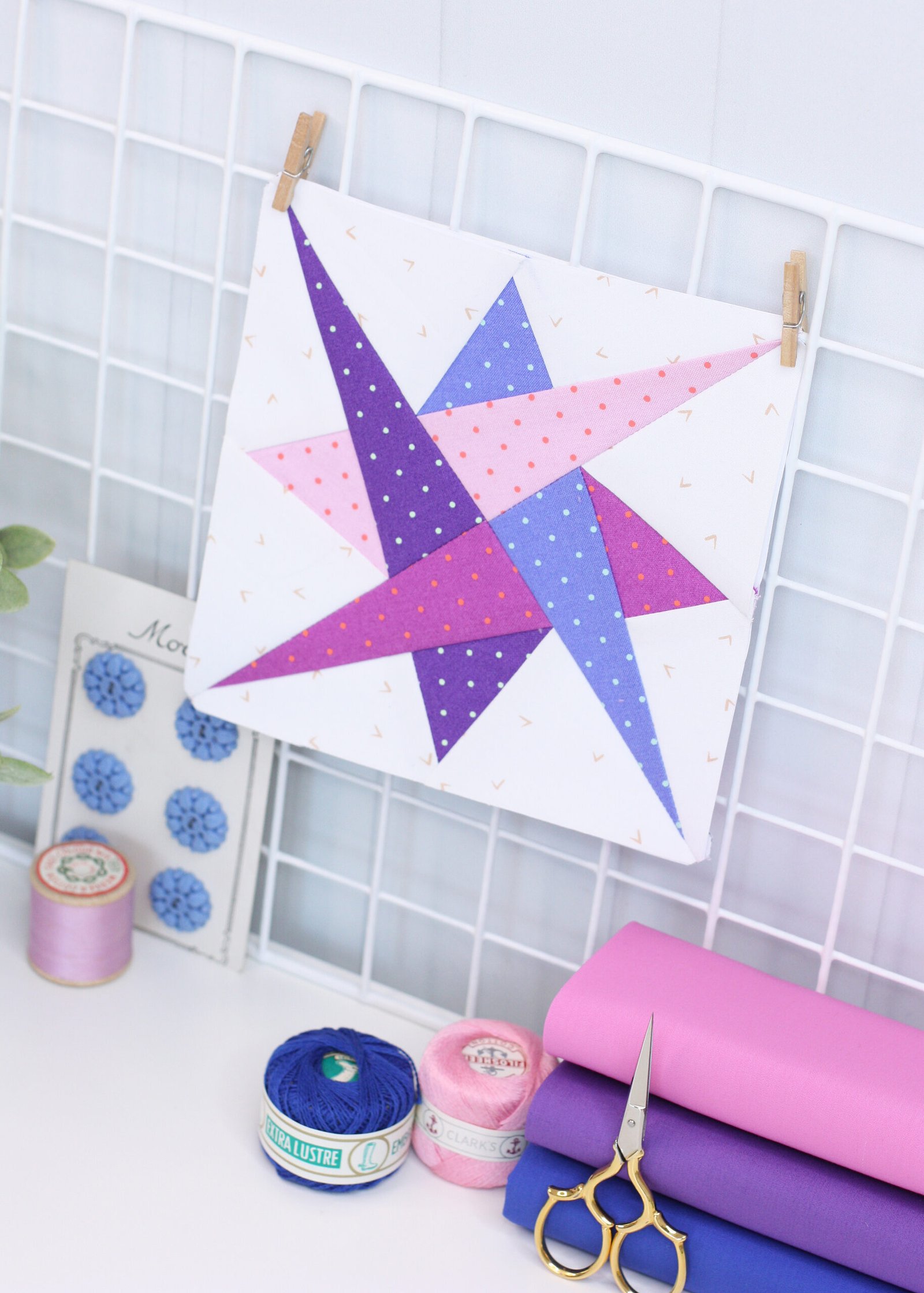 Spinning Star Foundation Paper Piecing Quilt Block (4 Sizes)