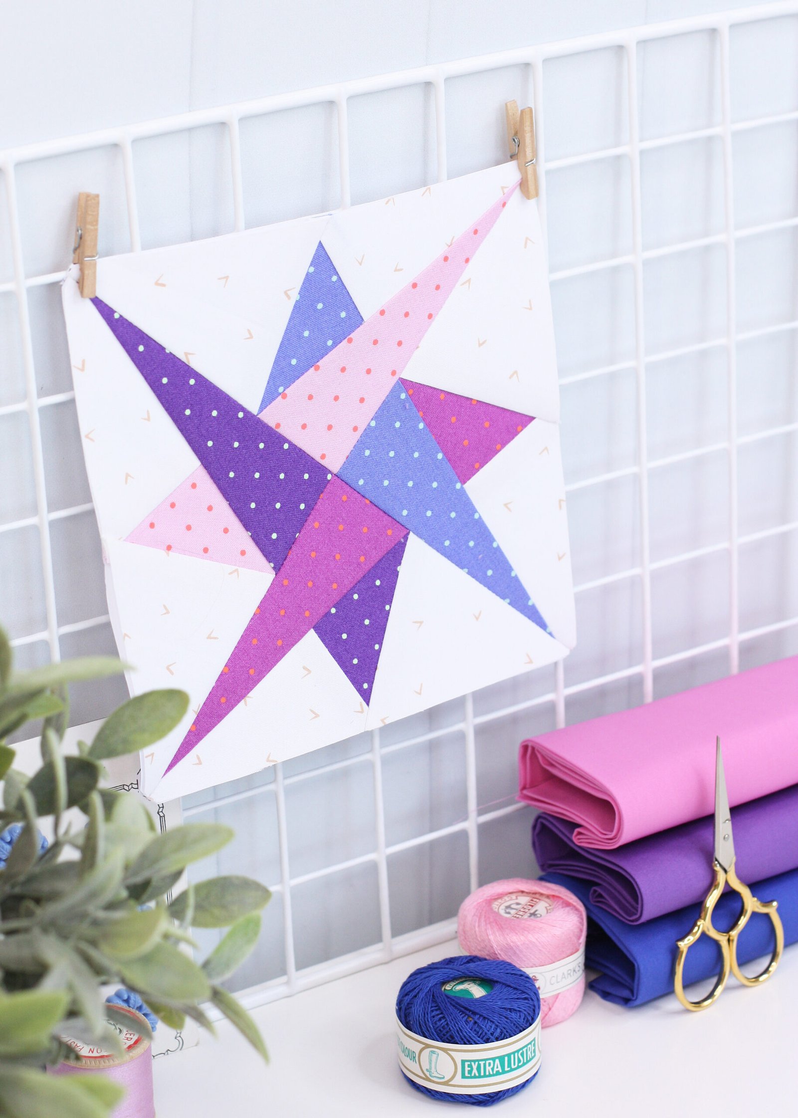 Spinning Star Foundation Paper Piecing Quilt Block (4 Sizes)